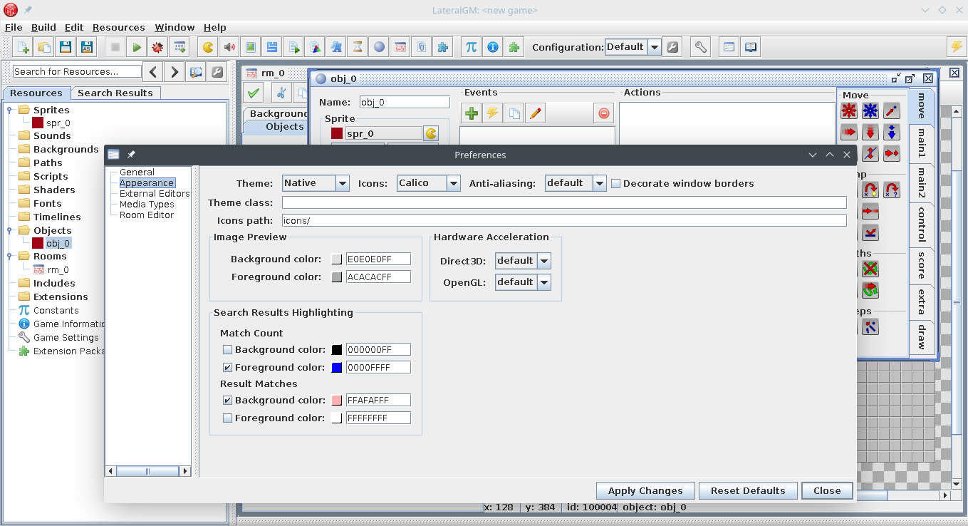 a screenshot of the interface of lateralgm